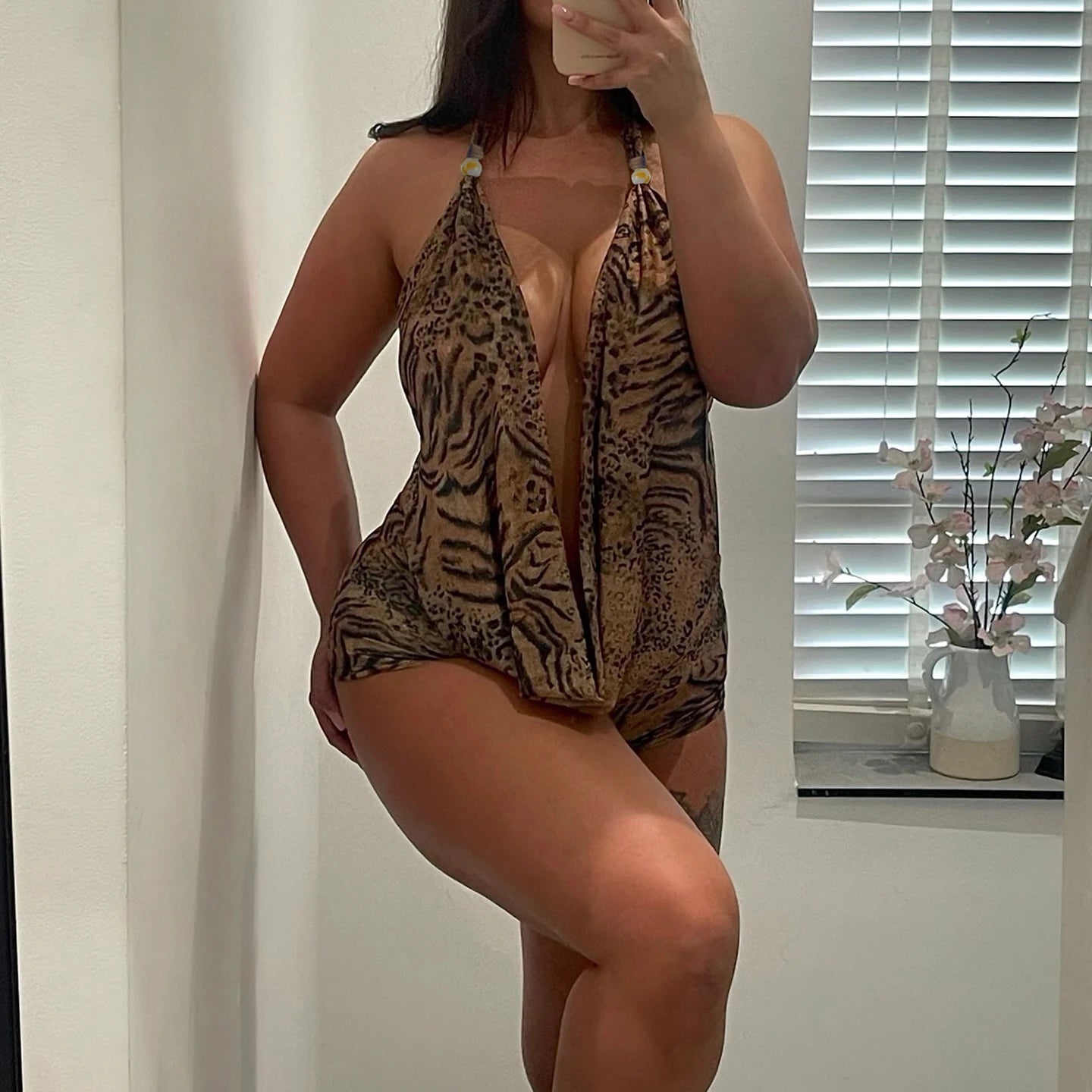 Leopard Print Halter 2-Piece Set
