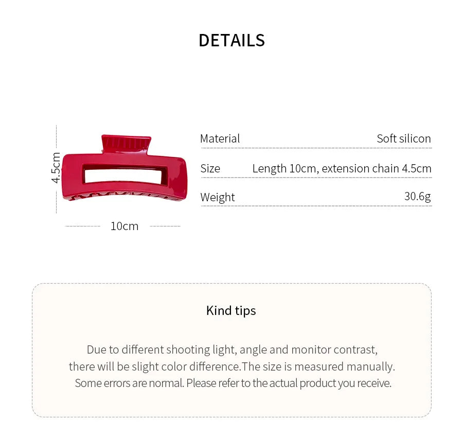 Silicone Flexible Hair Claw Clips