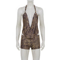 Leopard Print Halter 2-Piece Set
